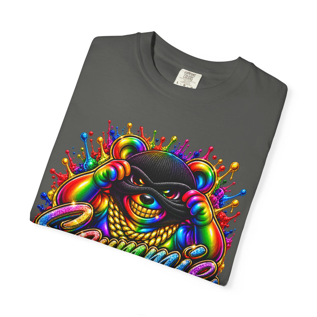 Unisex Garment-Dyed T-shirt-RAINBOW MASK LOGO GLOCK SB CROWN LOGO-SCUMMIEBEARZ™