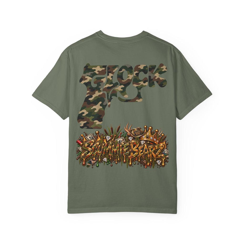 Unisex Garment-Dyed T-shirt-HILLBILLY CAMO GLOCK -SCUMMIEBEARZ™