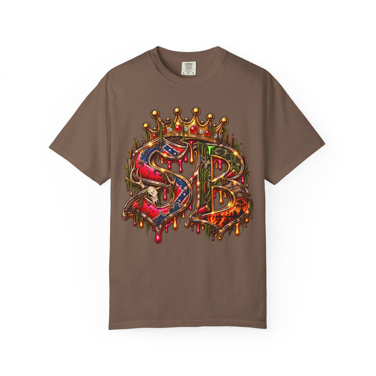 Unisex Garment-Dyed T-SHIRT-HILLBILLY GLOCK/SB CROWN LOGO-SCUMMIEBEARZ™