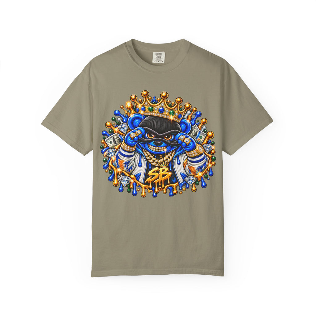 Unisex Garment-Dyed T-SHIRT-MONEY GLOCK/CROWN MASK LOGO-SCUMMIEBEARZ™