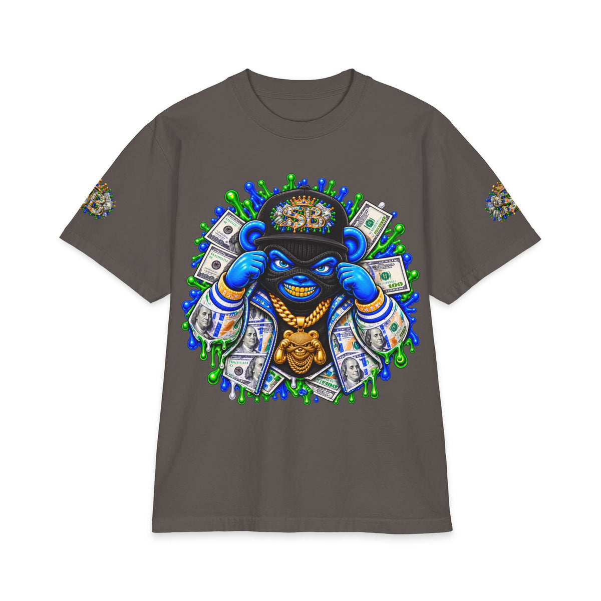 Money, Hungry Green Remix | SCUMMIEBEARZ™ Shaka Wear Heavyweight Tee