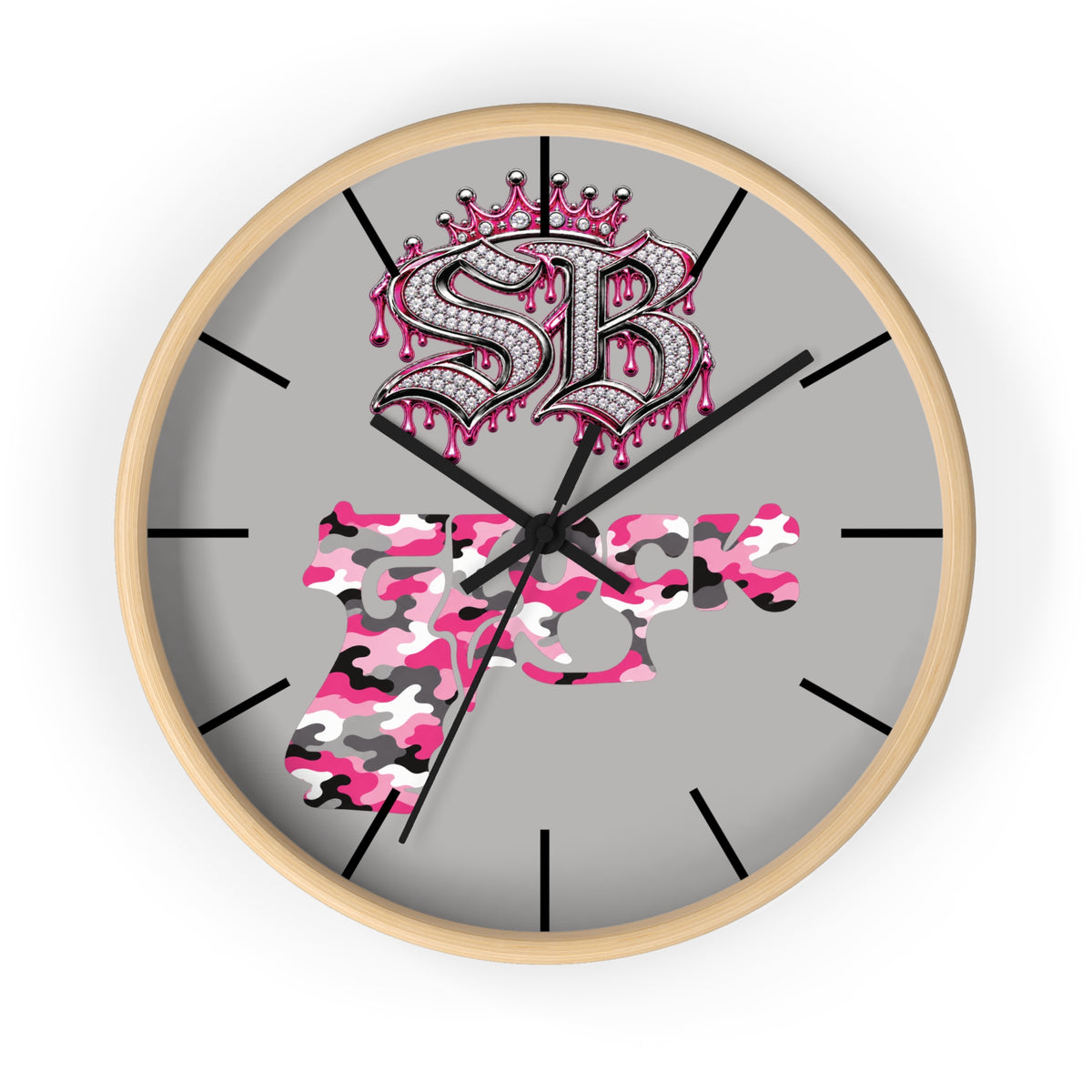 Wall Clock-PINK CAMOUFLAGE GLOCK/SB LOGO-SCUMMIEBEARZ™️