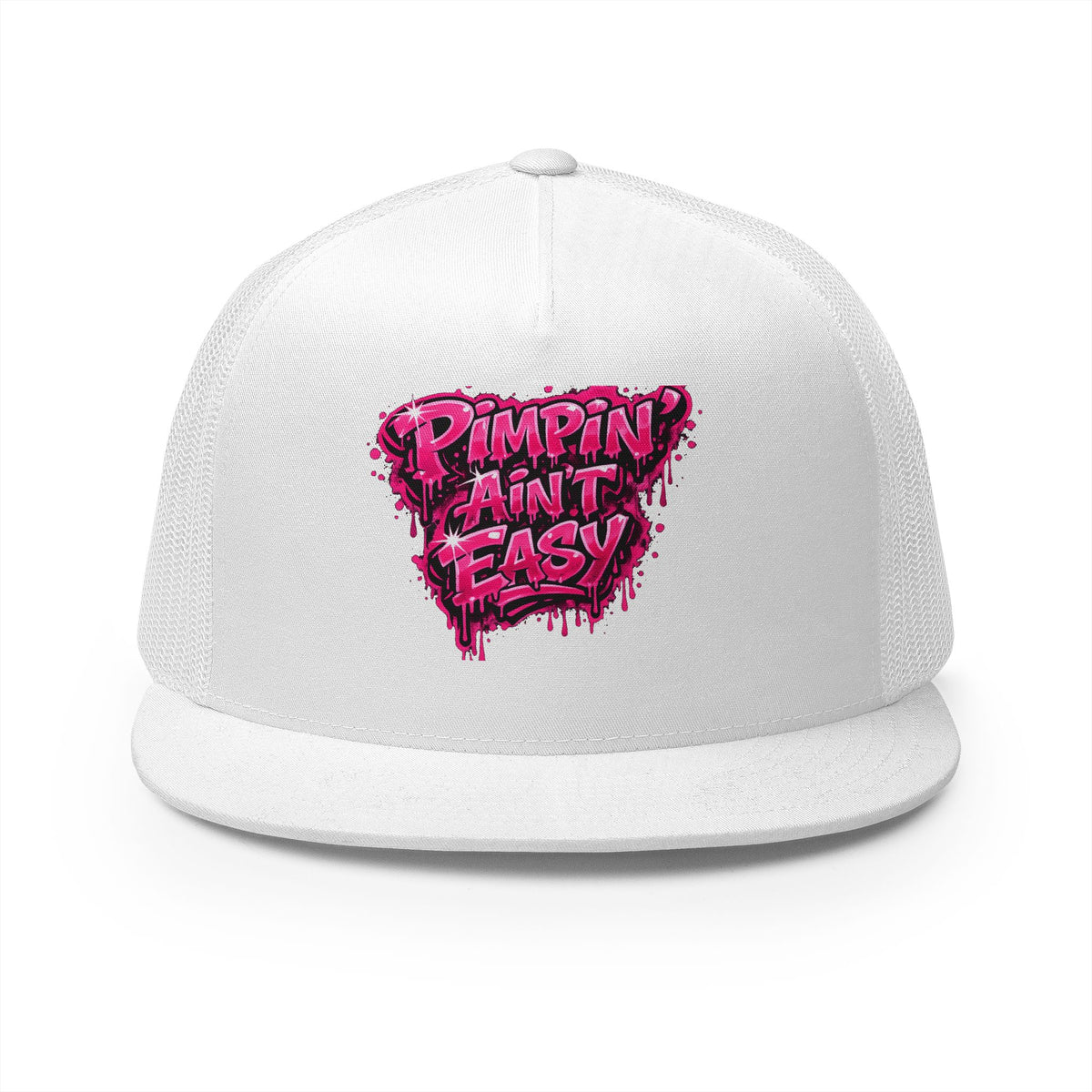5 Panel Trucker Cap-PINK PIMPIN AINT EASY -SCUMMIEBEARZ™