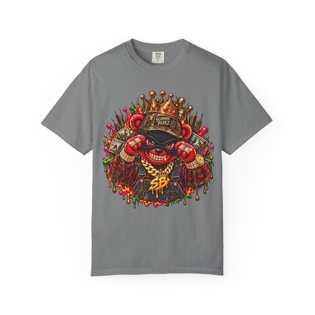 Unisex Garment-Dyed T-shirt-HILLBILLY cROWN MASK/GLOCK LOGO-SCUMMIEBEARZ™️