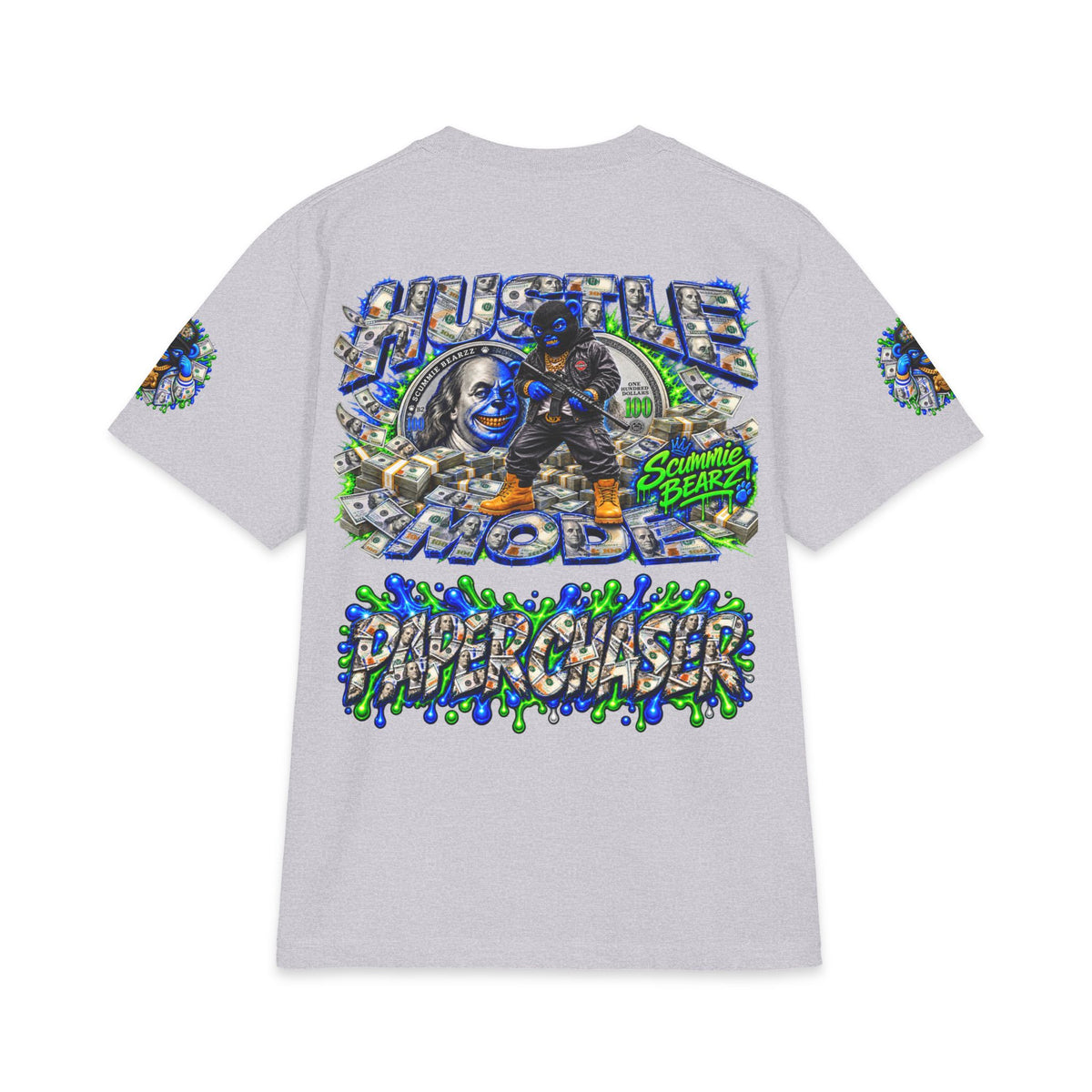 Hustle Mode, Green Remix | SCUMMIEBEARZ™ Shaka Wear Heavyweight Tee