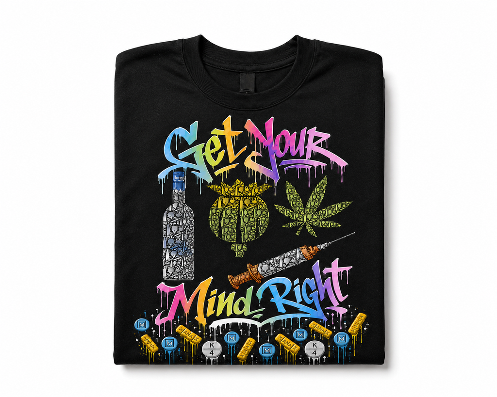 Get Your Mind Right Tee (Color Remix)-SCUMMIE BEARZ Original OG Collection Unisex Men's T-Shirt