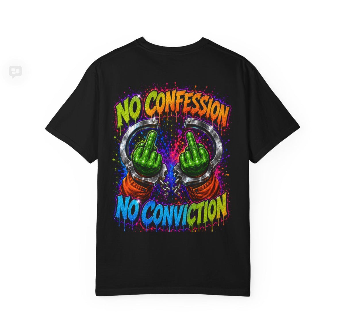 Unisex Garment-Dyed T-shirt-RAINBOW MASK LOGO&NO CONFESSION NO CONVICTION-SCUMMIEBEARZ™