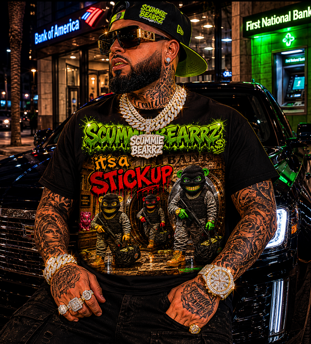 Scummie Bearz Bank Heist Collection: It's a Stickup — Unisex Men's T-Shirt