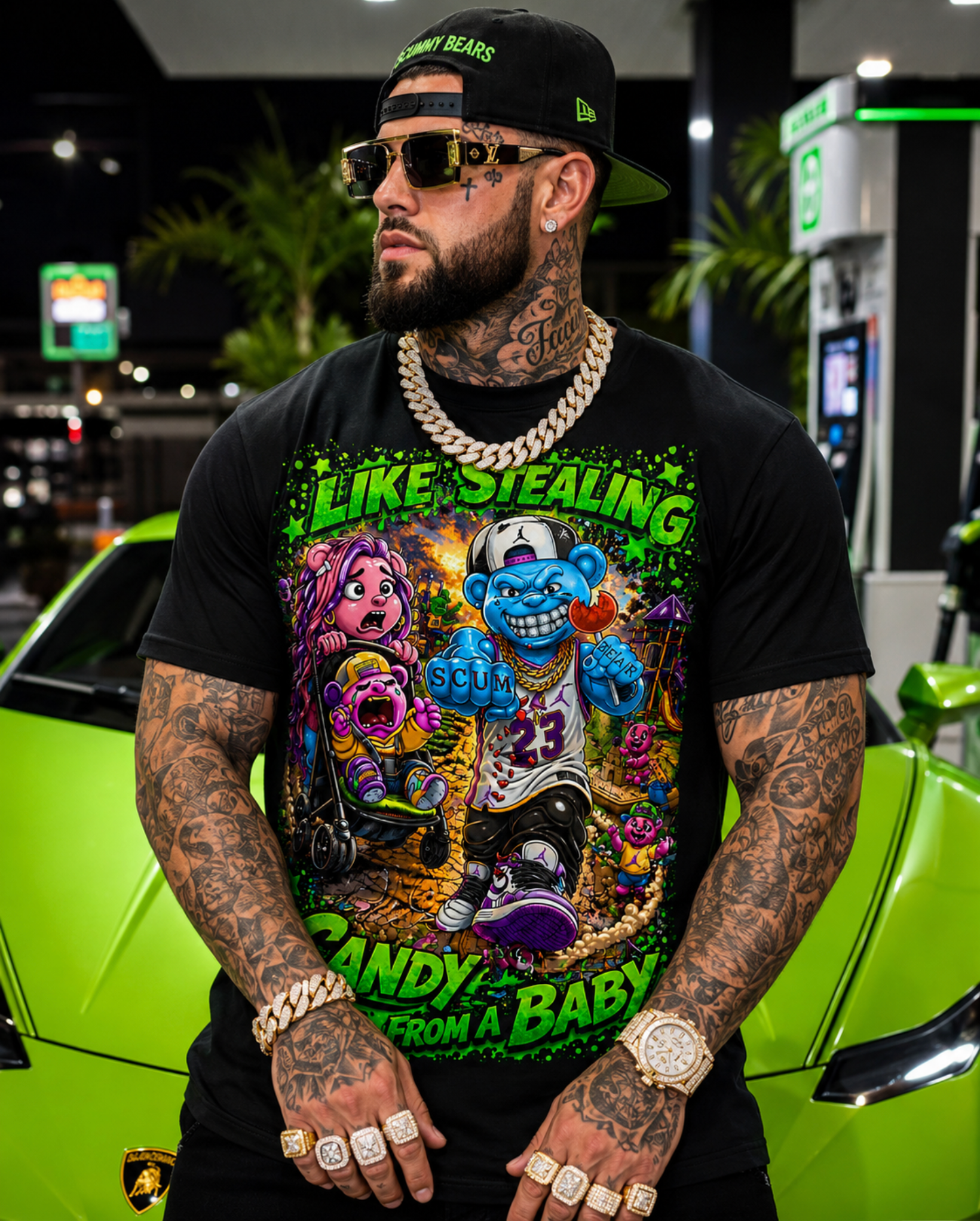 Scummie Bearz Like Stealing  Candy from a Baby Collection "Blue"  Tee