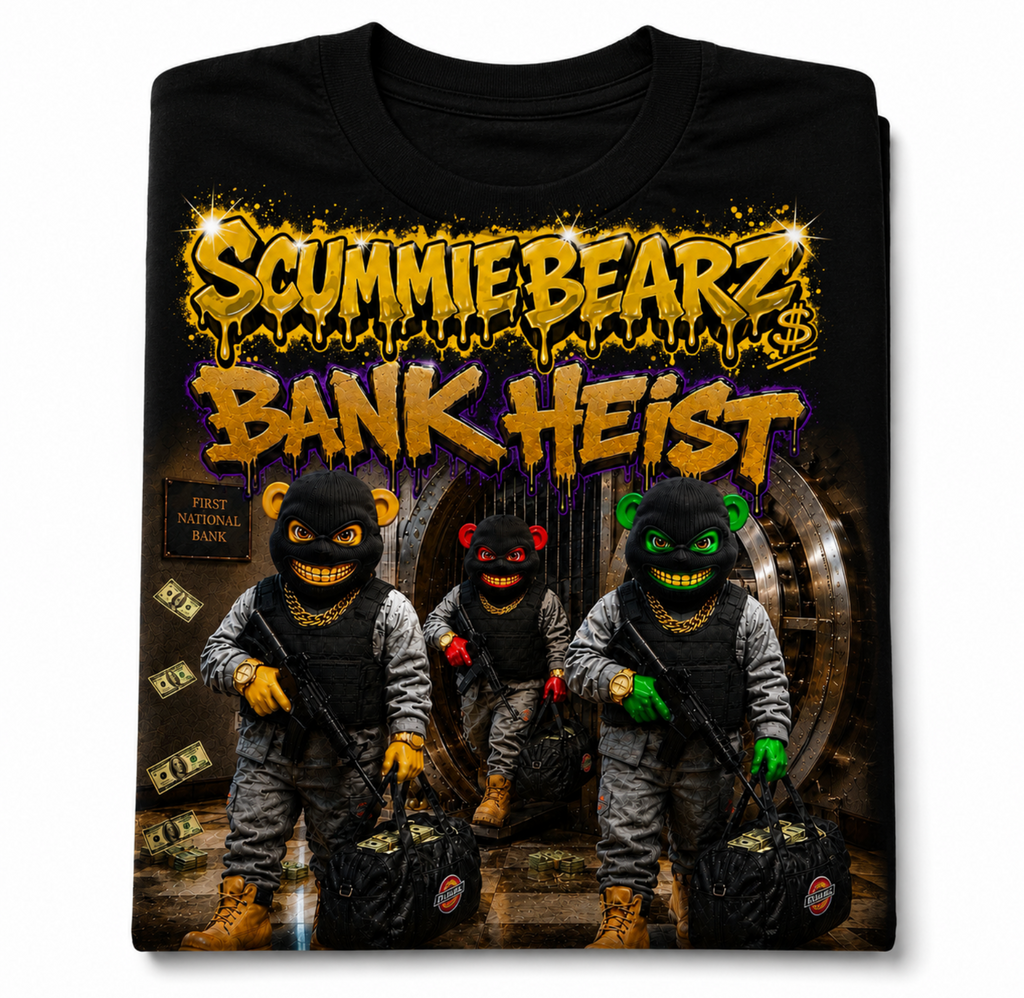 Scummie Bearz Bank Heist Collection: Bank Heist — Unisex Men's T-Shirt